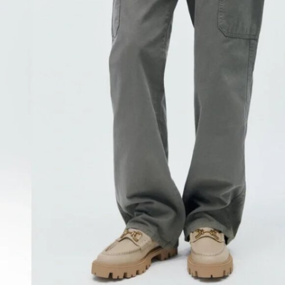 Zara Leather Buckle Lug Sole Loafers - Picture 3 of 8